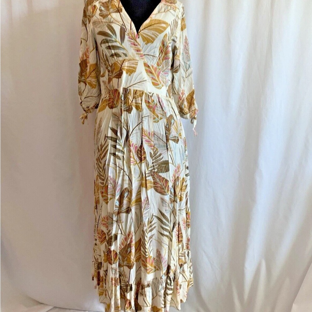 Caroline Morgan Tropical Print Midi Dress - Size Small